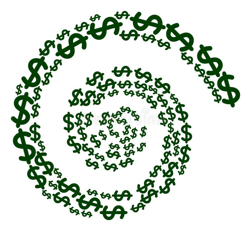 Dollar Sign Icon Spiral Swirl Mosaic Stock Vector - Illustration of ...