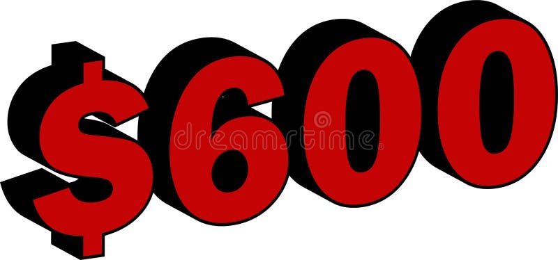 600-dollar-six-hundred-price-symbol-red-stock-illustration