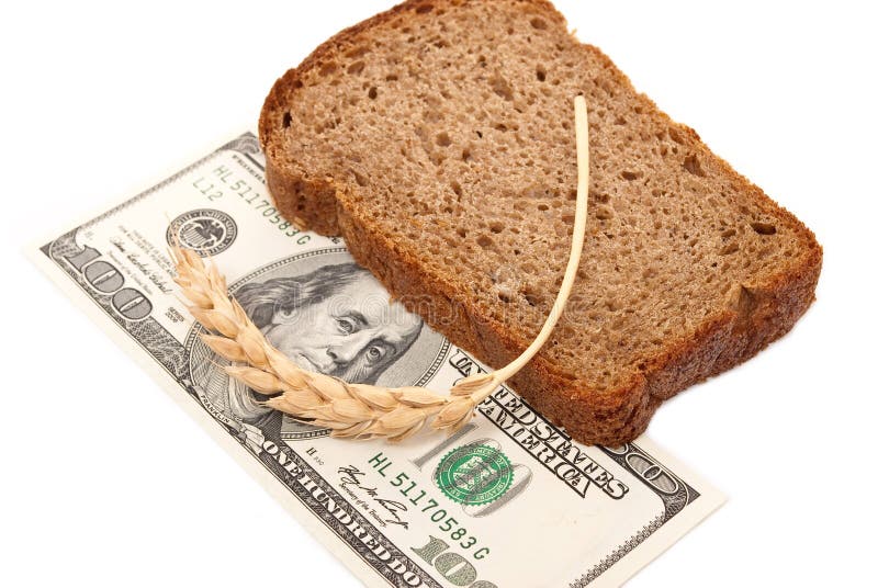 Dollar with slice bread stock photo. Image of slice, bakery 19751370