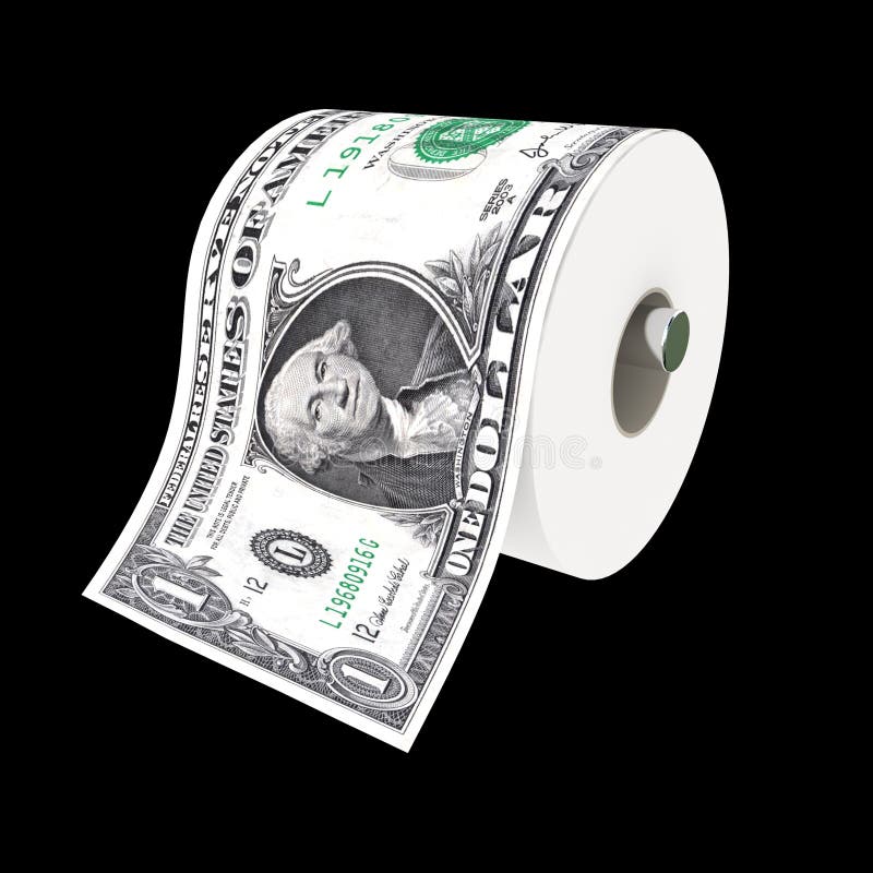 Dollar toilet paper stock illustration. Illustration of investment