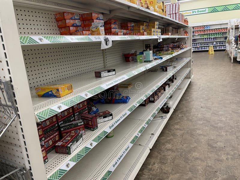 Dollar Tree Retail Store Interior Empty Shelves Editorial Stock Image