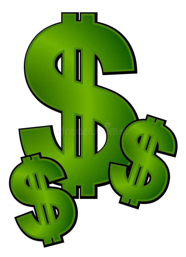 Dollar-Zeichen-Geld-Klipp-Kunst vektor abbildung Dollar-Zeichen-Geld-Klipp-Kunst vektor abbildung