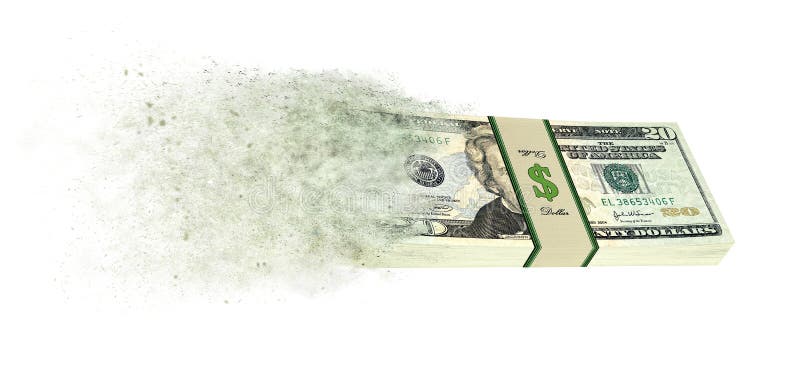 Dollarbankbiljetten die in rook uitgaan stock illustratie Dollarbankbiljetten die in rook uitgaan stock illustratie