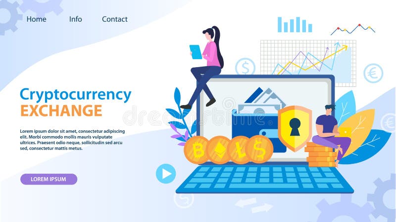 Dollaro Bitcoin Ethereum di scambio di Cryptocurrency illustrazione vettoriale
