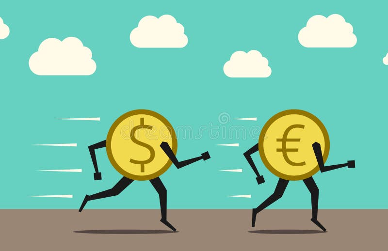 Dollaromkörningeuro stock illustrationer Dollaromkörningeuro stock illustrationer