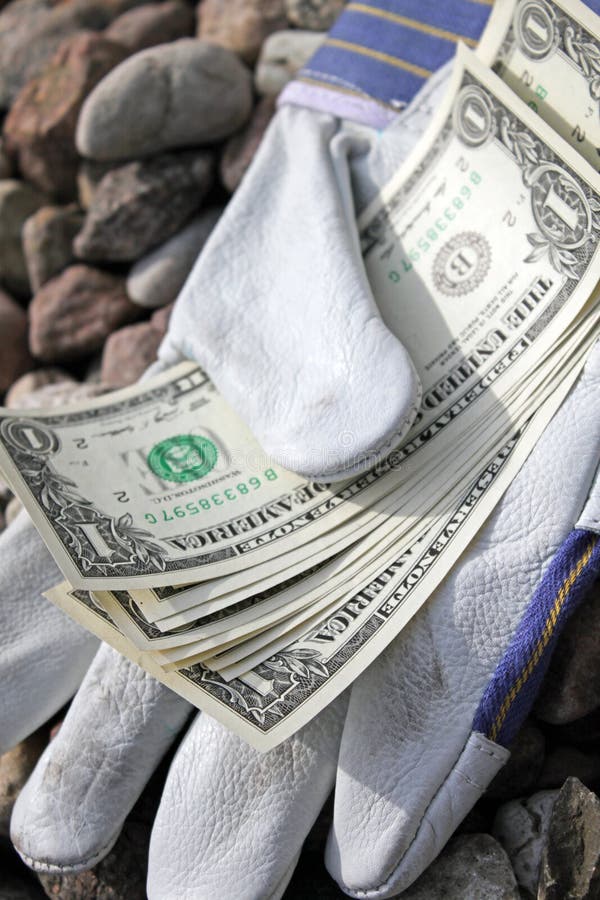 Dollars and gloves stock image. Image of case, stone 39506133