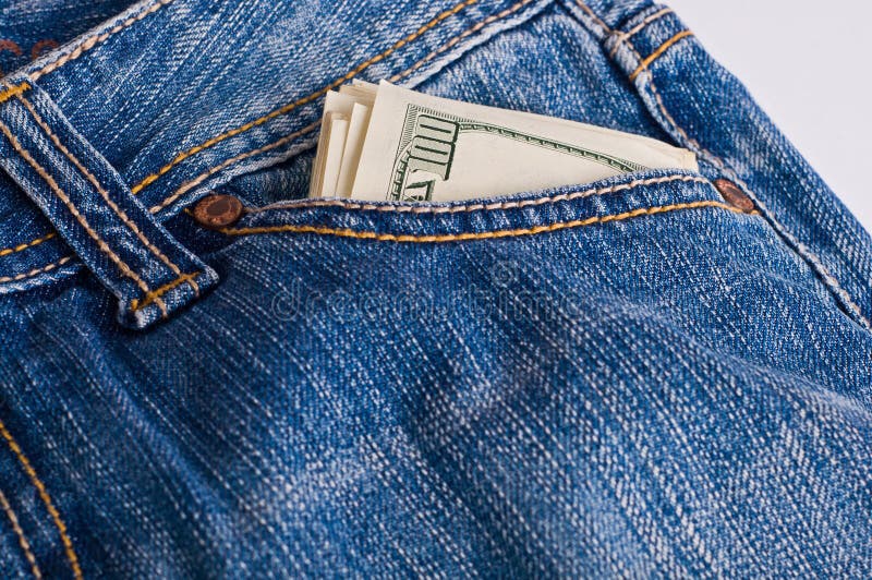 Dollars in jeans stock photo. Image of business, full 60454762