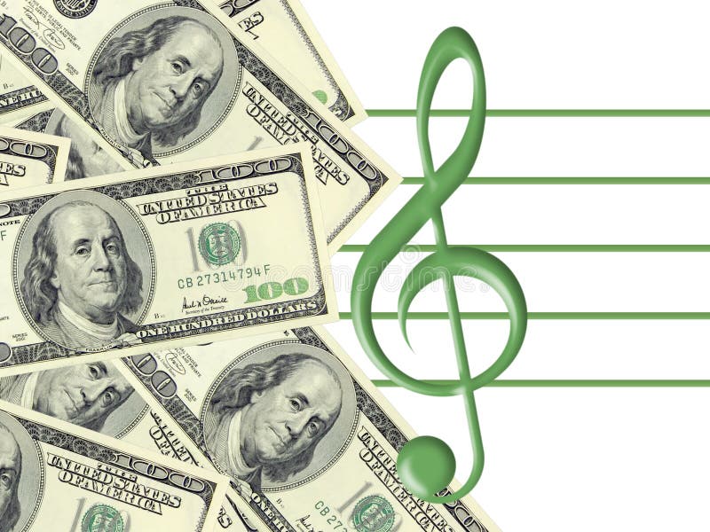 Dollars and treble clef