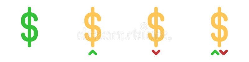 Dollars Vector Set. Vector Stock Trading Icon. Graphs of Currency ...