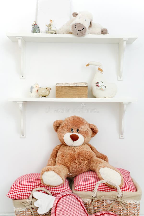 Toys on shelves stock image. Image of toys, home, room 18369275