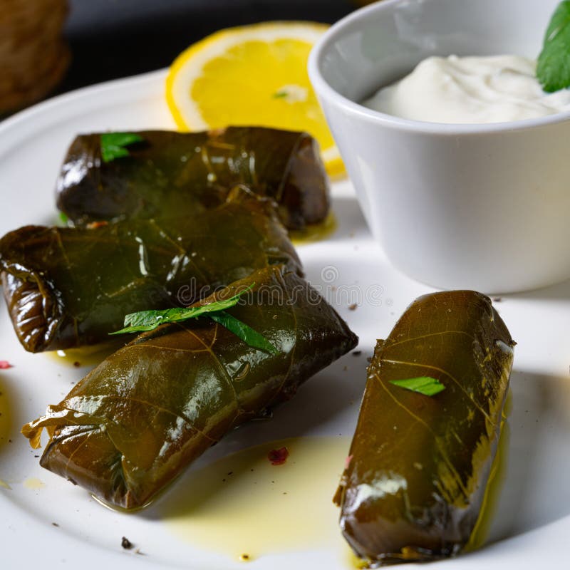Dolmades Stuffed Grape Leaves the Greek Way Stock Image Image of cuisine, delicious 179807765