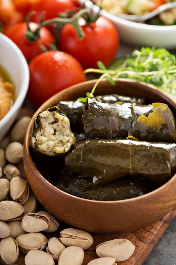 Dolmades, Stuffed Grape Leaves with Rice Stock Image Image of grape