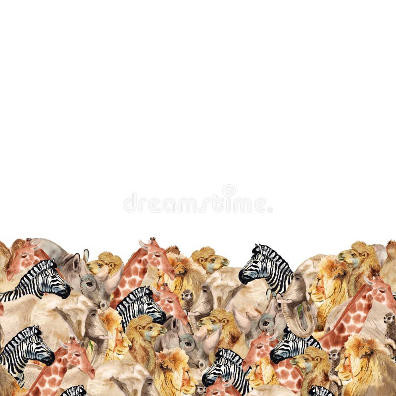 Dolna granica z afrykańskimi zwierzętami royalty ilustracja Dolna granica z afrykańskimi zwierzętami royalty ilustracja