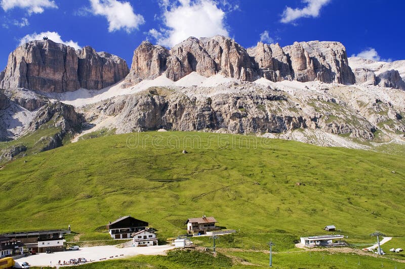 The Dolomites of the Pordoi pass