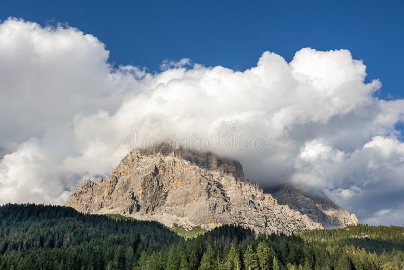 Dolomiti italian natural park - Pelmo mount summit in HDR photo