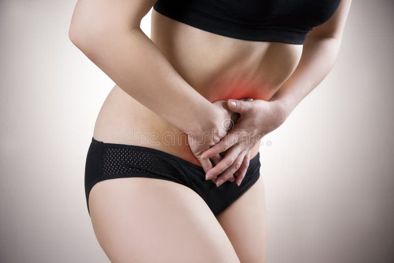 Dolor abdominal, ardor de estómago, hinchando fotografía de archivo Dolor abdominal, ardor de estómago, hinchando fotografía de archivo
