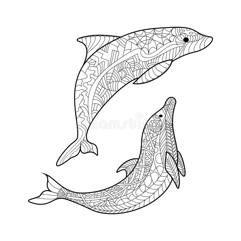 Adult Coloring Dolphin Stock Illustrations – 325 Adult Coloring Dolphin  Stock Illustrations, Vectors & Clipart - Dreamstime