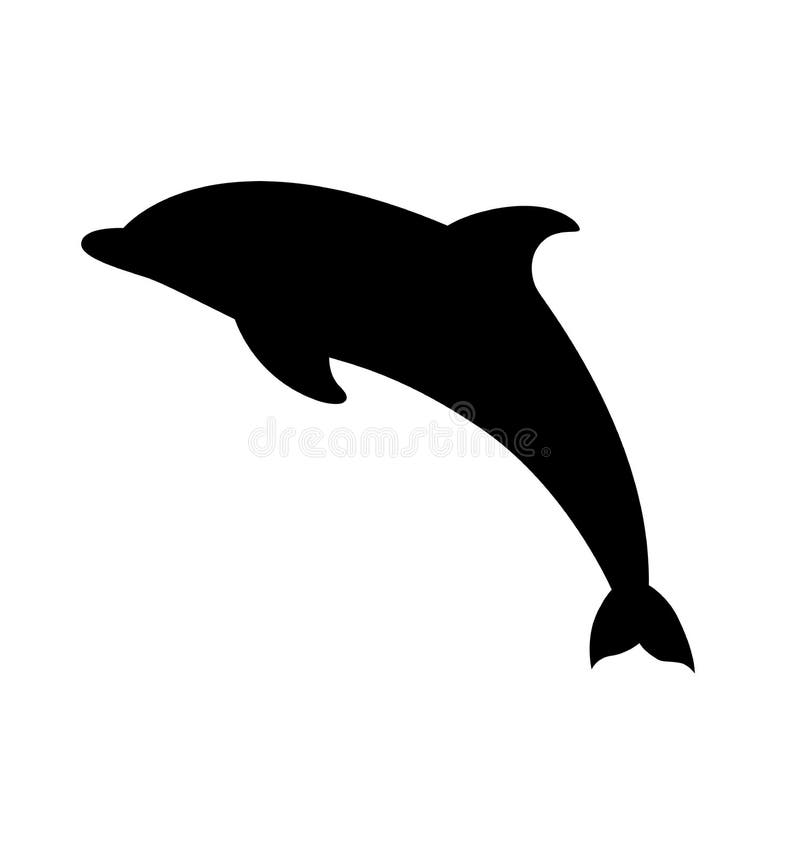 Dolphin icon vector silhouette on a white background royalty free illustration