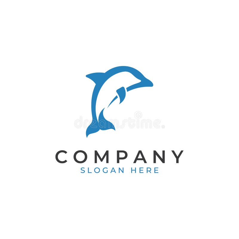 Dolphin Logo. Dolphin Jumping on the Waves of Sea or Beach. with Vector ...