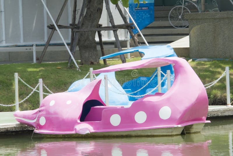 Dolphin pedal boat in the park