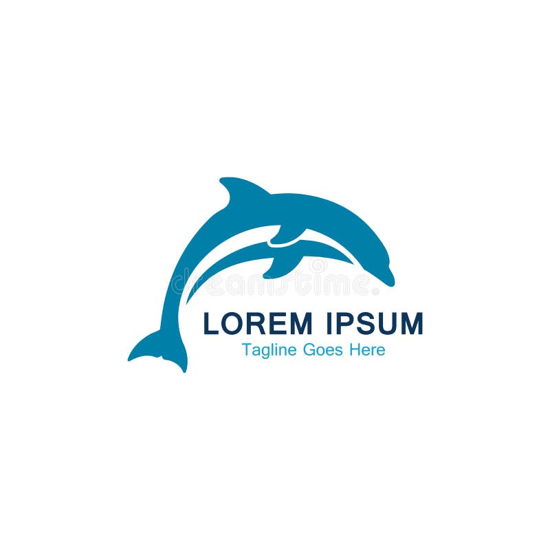 Dolphin Smart Fish Jump Logo in the Sea Template Design Icon Stock ...