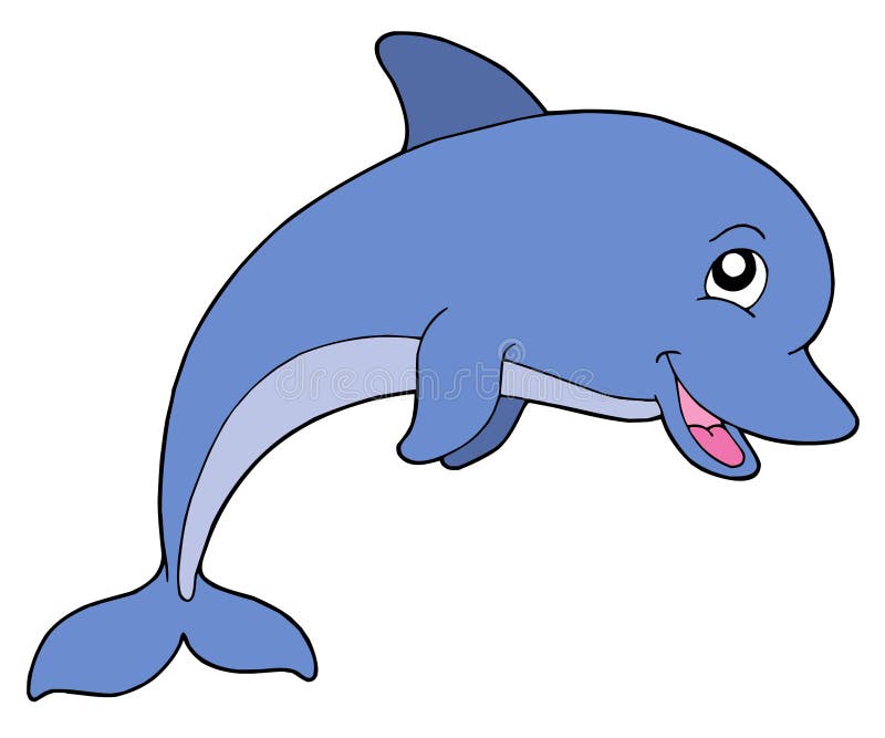 Smiling dolphine on white background - vector illustration. Smiling dolphine on white background - vector illustration.