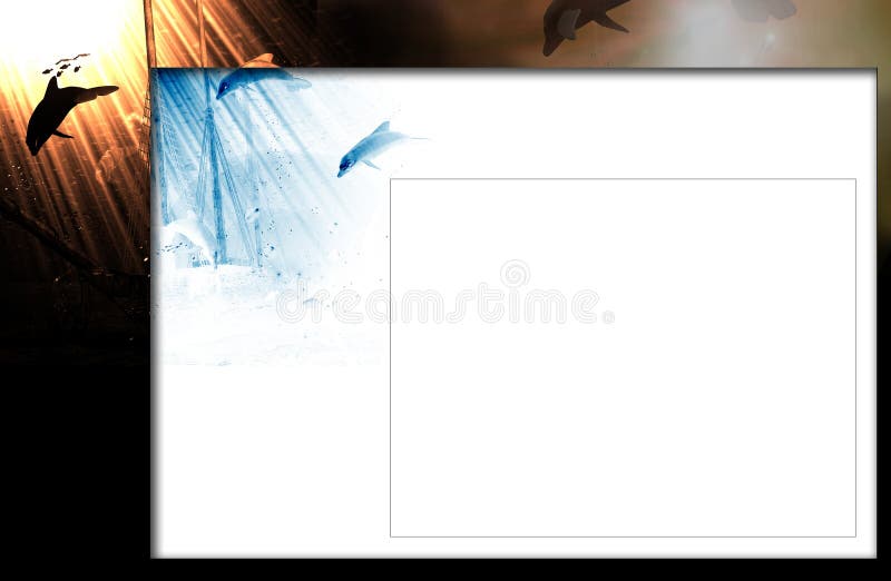 Dolphins photo frame stock illustration. Illustration of