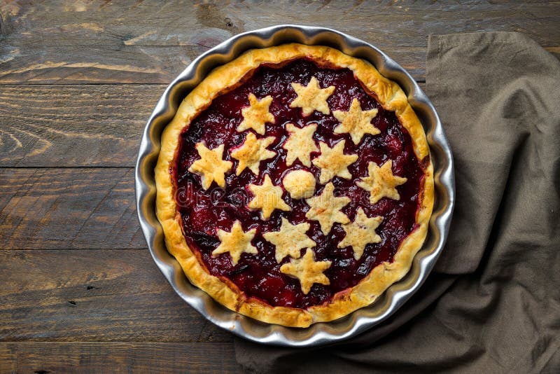 Dom piec ptysiowego ciasta Bożenarodzeniowy tarta z śliwkowym cynamonowym dżemu plombowaniem dekorował z gwiazdami Ciemny drewnia obraz stock Dom piec ptysiowego ciasta Bożenarodzeniowy tarta z śliwkowym cynamonowym dżemu plombowaniem dekorował z gwiazdami Ciemny drewnia obraz stock