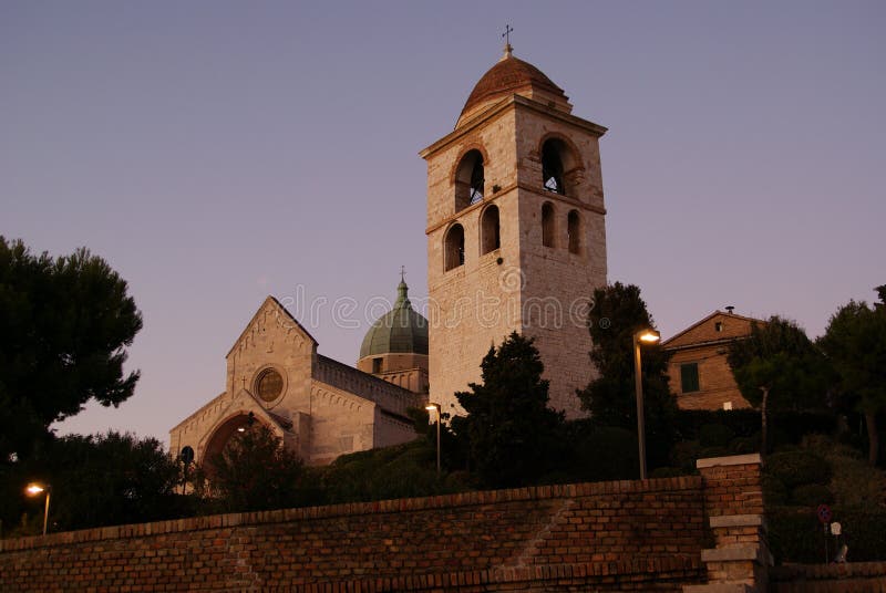 Dome of Cathedral sunset Ancona Italy