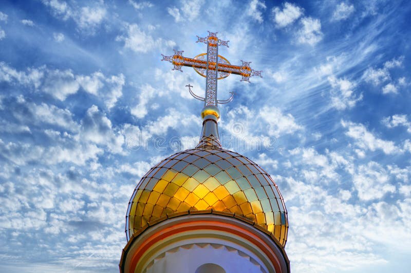 Dome and cross on the Orthodox Church