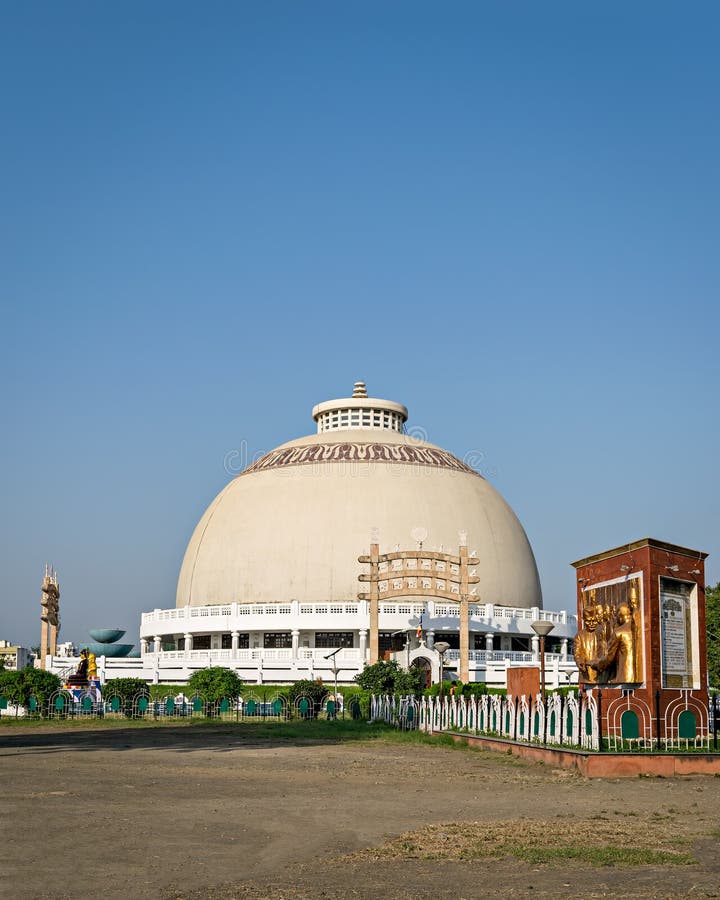 Dome of Deekshabhoomi with Clear Sky Background in Nagpur, India Stock