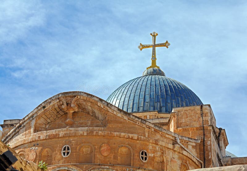 Basilica Del Santo Sepolcro Gerusalemme Dome of Holy Sepulchre Cathedral, Jerusalem Stock Image - Image of