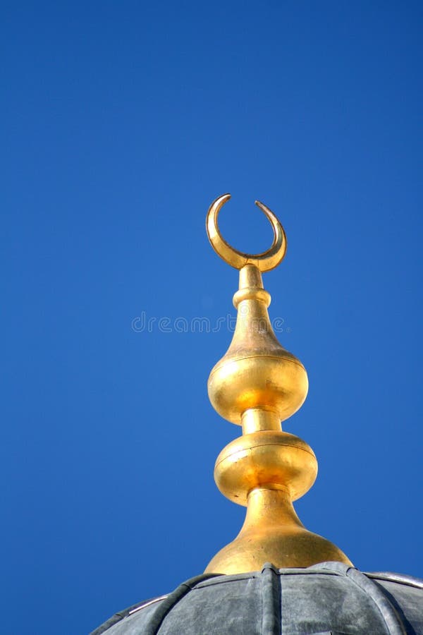 Dome of a mosque with crescent royalty free stock photo Dome of a mosque with crescent royalty free stock photo