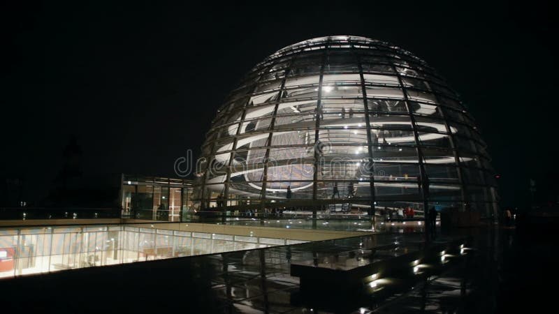 The dome of the Reichstag Berlin Germany evening view time lapse