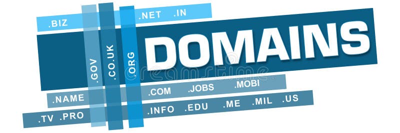 Domeny Wordcloud Błękitni lampasy ilustracja wektor
