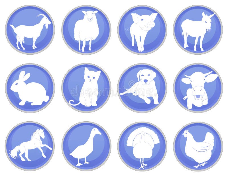 Domestic animals icon set 1