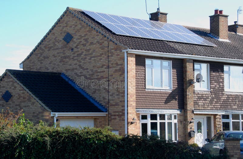 Domestic Solar panels royalty free stock photo