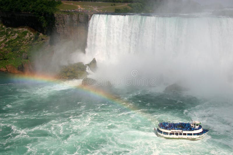 Rainbow at Niagara Falls - Maid of the Mist Boat Tour. Rainbow at Niagara Falls - Maid of the Mist Boat Tour