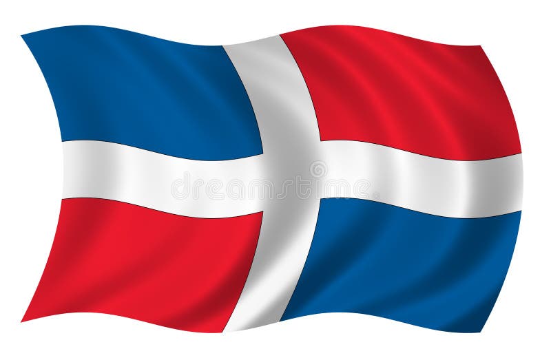 Dominican Republic Flag stock illustration. Illustration of cloth 6699204