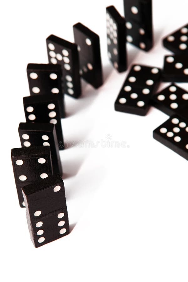 Domino blocks on the white background