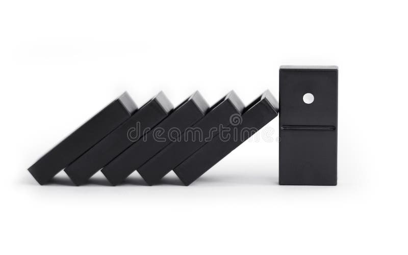 Domino effect concept with leader