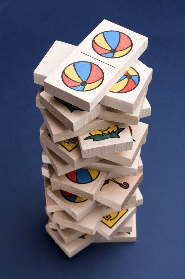 Some children's wooden domino bricks