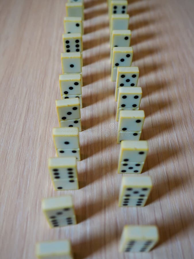 Domino Dice on a Wooden Surface Stock Photo Image of risk, white