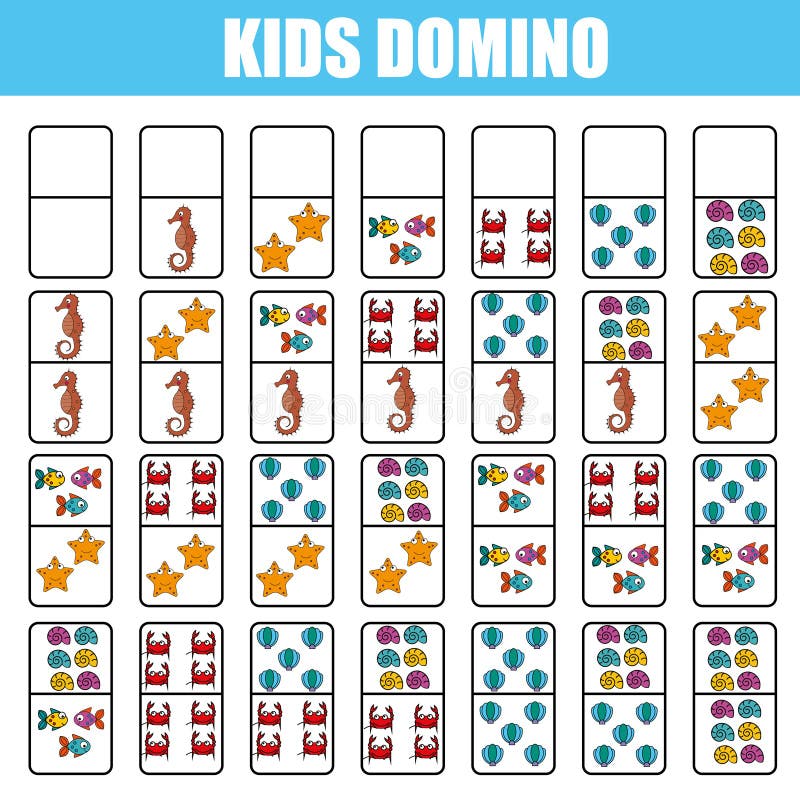 Domino Pour Des Enfants Jeu éducatif D'enfants Activité Imprimable