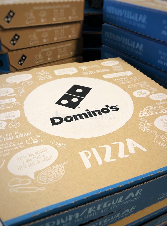 Dominoâ€™s pizza editorial photo. Image of boxes, fastfood 222691996