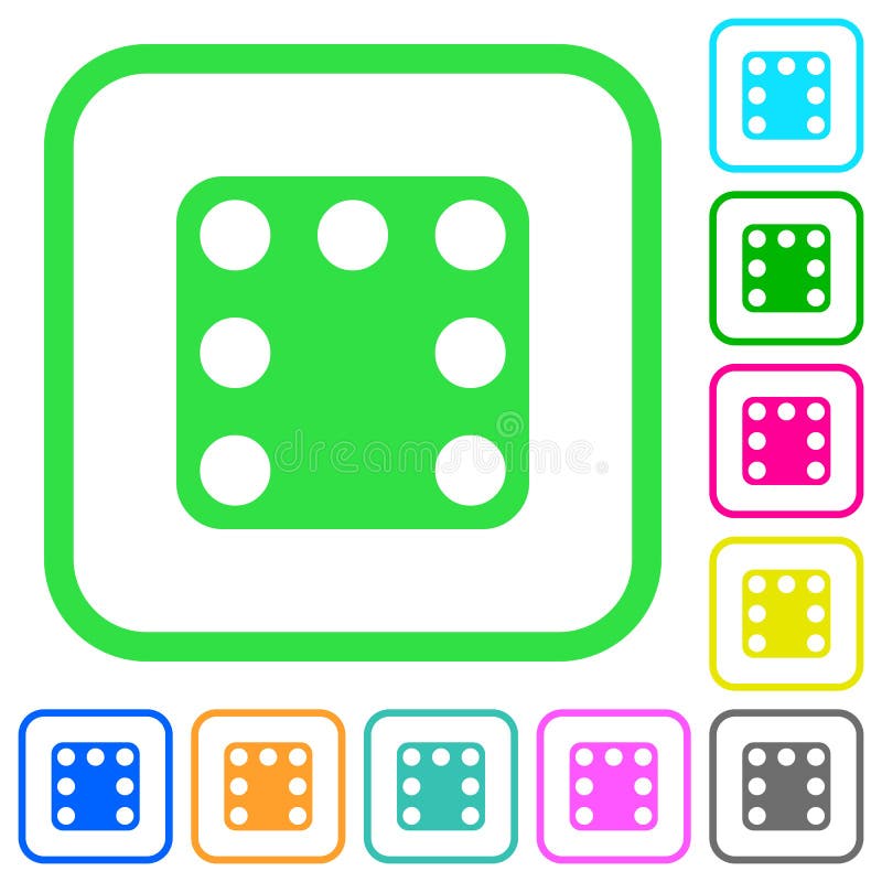 Domino sette icone a colori vividi illustrazione di stock