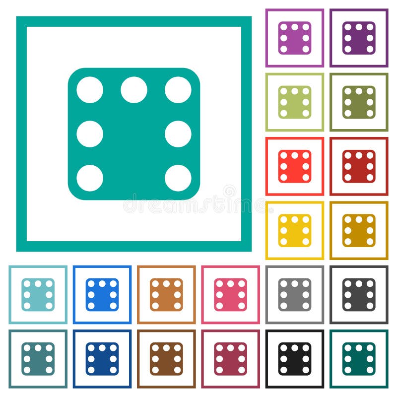 Domino sette icone di colore piatto con quadranti royalty illustrazione gratis