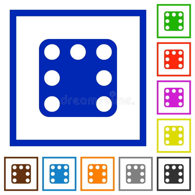 Domino sette icone a forma piatta illustrazione vettoriale