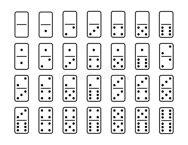 Dominoes. Domino tiles for games. Bones art design. Abstract concept 28 pieces for game