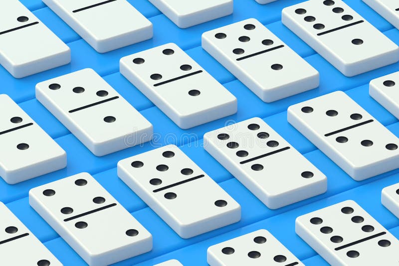 Dominosteine auf blauem Hintergrund vektor abbildung